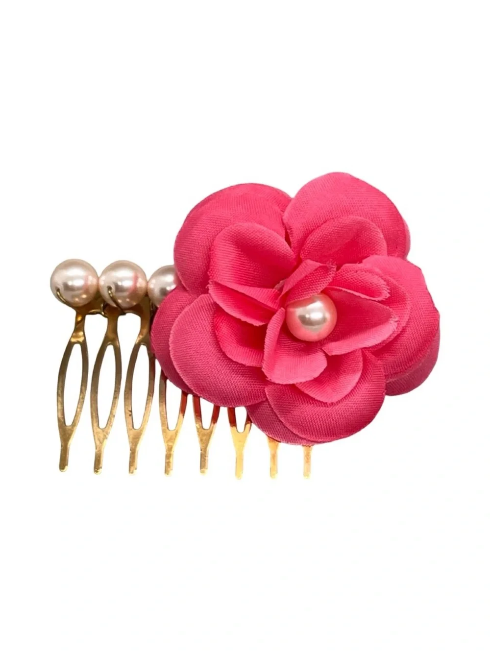 Pink Floral Pearl Hair Comb 2.0” FINAL PRICE DROP